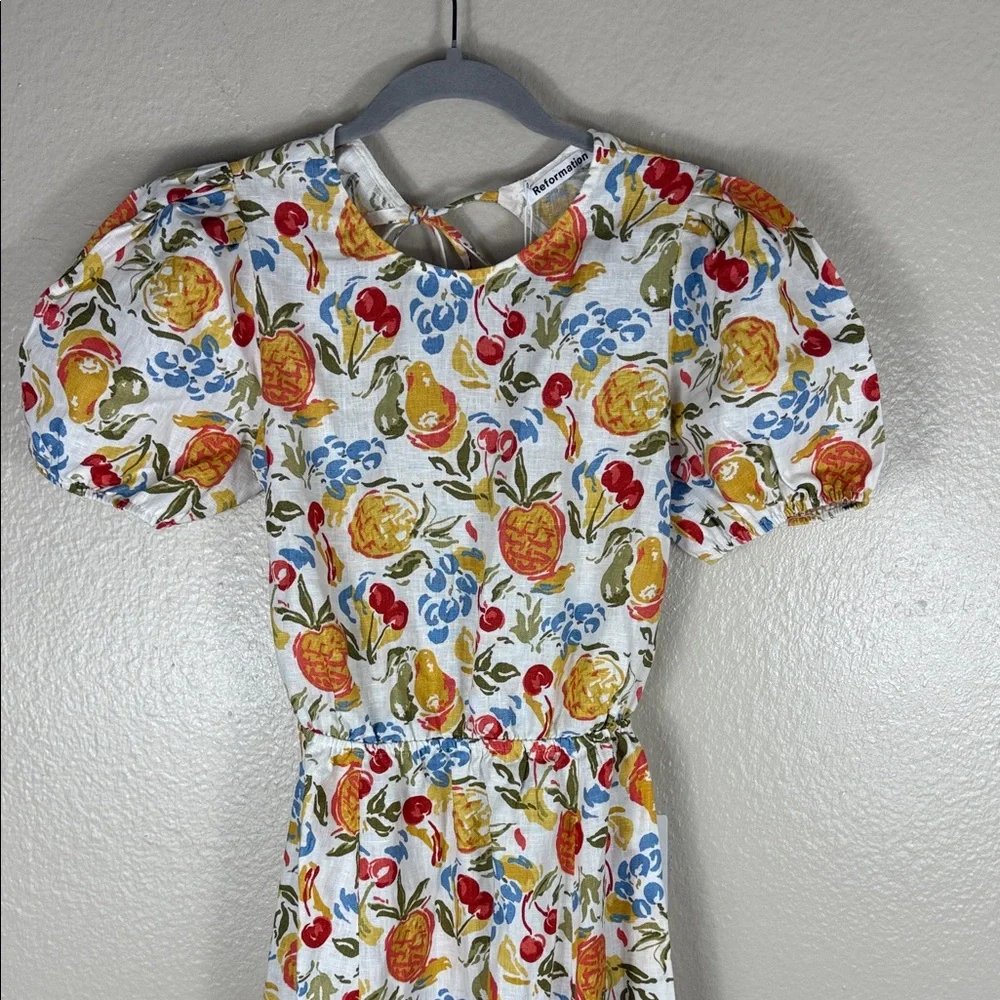 Reformation Anneliese Linen Dress in Fruit Cocktail - Picture 6 of 13